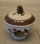 Brown Tranquebar  1188-45 Sugar bowl with lid 8.5 x 7.5 cm    Aluminia Faience

