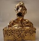 "The Tipping Point" ca 24×27×13 cm Gold Glazed pottery by Kristian von Hornsleth